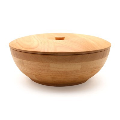 Suuri puinen kulho kannella